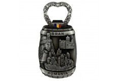 Magnet metalic Bran România (deschizător de sticle) argintiu